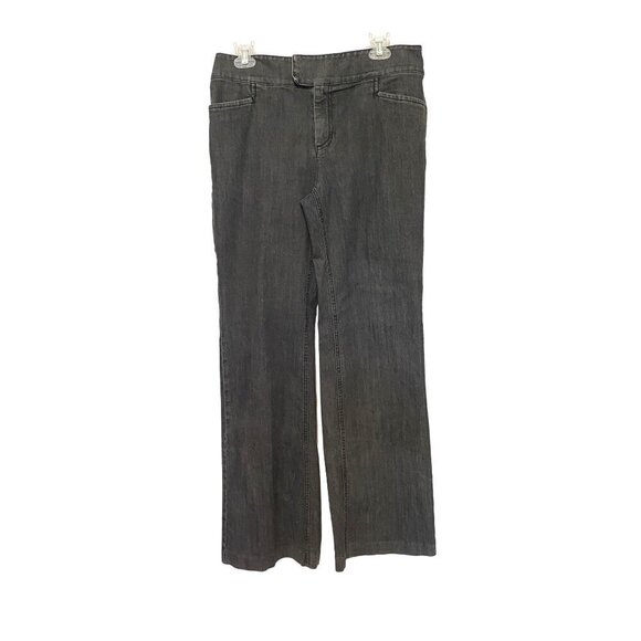 Chico’s Bootcut Denim Jeans Gray Slant Front Pockets Women’s Size 1 Regular - Picture 1 of 11